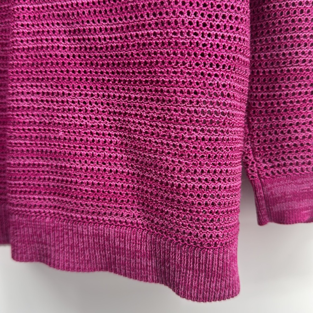 Ann Taylor NWT Open Mesh Cardigan Magenta Pink Size Medium - Picture 9 of 10